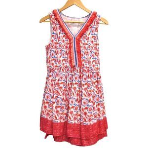 Vineyard Vines Frangipani Sleeveless Floral Cotton Lined Pintuck Dress. Small.